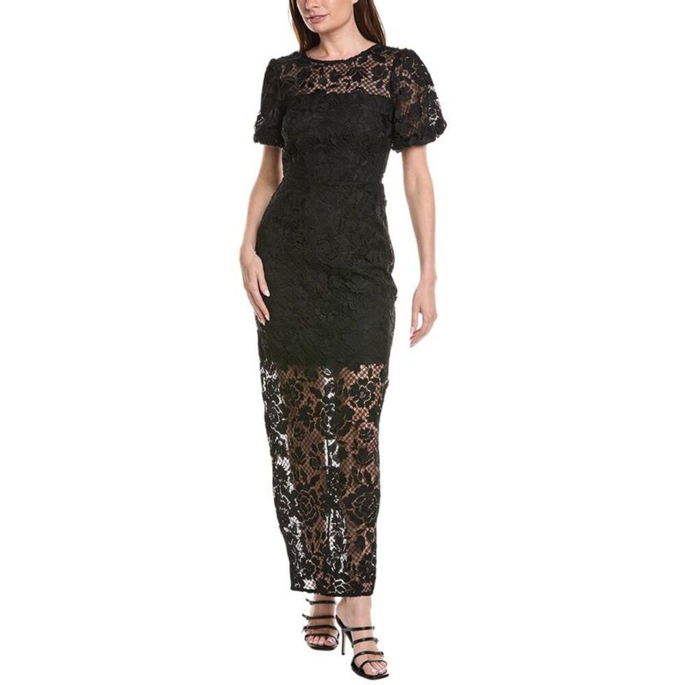 Milly Womens  Yasmin Long Rose Mosaic Maxi Dress, Black